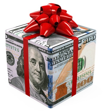 us dollar money gift box