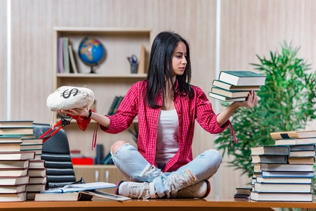 young female student private scholarship illustration