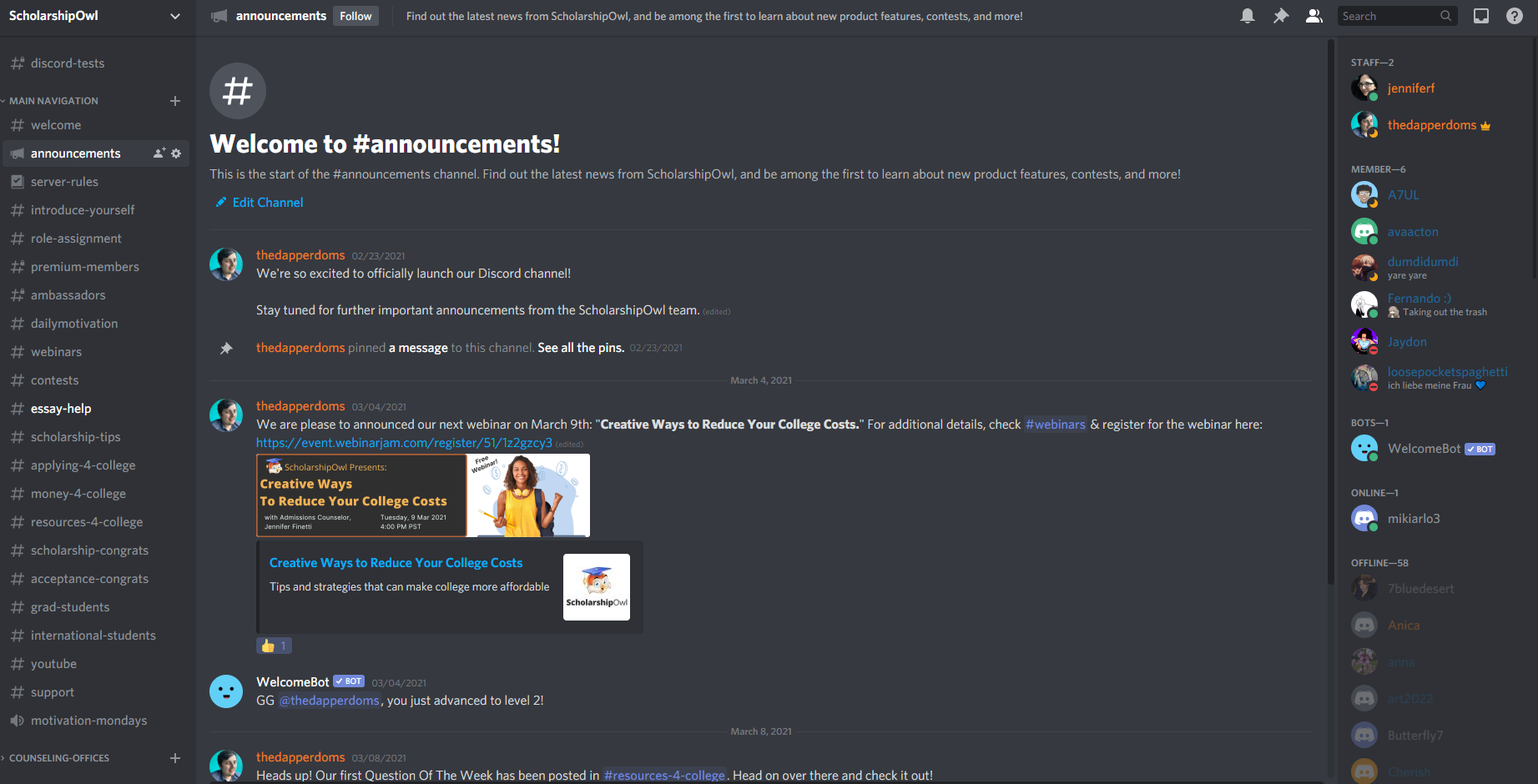 ScholarshipOwl Community on Discord